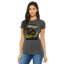 Load image into Gallery viewer, DinoEncounters T-Rex Augmented Reality Dinosaur Women&#39;s Fitted T-shirt
