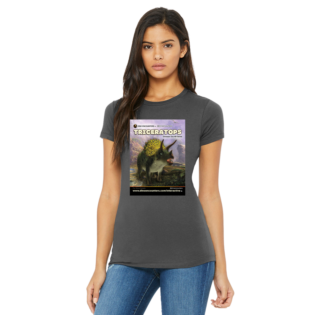 DinoEncounters Triceratops Augmented Reality Dinosaur Women's Fitted T-shirt