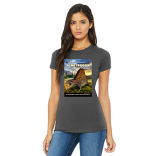 Load image into Gallery viewer, DinoEncounters Dimetrodon Augmented Reality Dinosaur Women's Fitted T-shirt