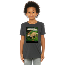 Load image into Gallery viewer, DinoEncounters Parasaurolophus Augmented Reality Dinosaur Youth T-Shirt
