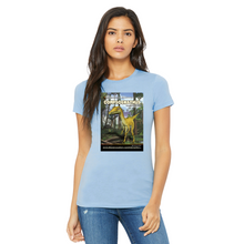 Load image into Gallery viewer, DinoEncounters Compsognathus Augmented Reality Dinosaur Women's Fitted T-shirt