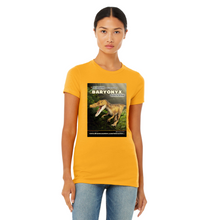 Load image into Gallery viewer, DinoEncounters Carnataurus Augmented Reality Dinosaur Women&#39;s Fitted T-shirt
