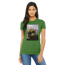 Load image into Gallery viewer, DinoEncounters Triceratops Augmented Reality Dinosaur Women&#39;s Fitted T-shirt
