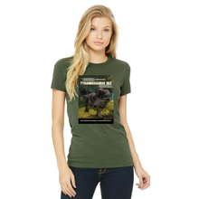 Load image into Gallery viewer, DinoEncounters T-Rex Augmented Reality Dinosaur Women's Fitted T-shirt