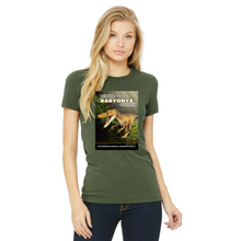 Load image into Gallery viewer, DinoEncounters Carnataurus Augmented Reality Dinosaur Women's Fitted T-shirt