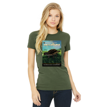 Load image into Gallery viewer, DinoEncounters Ankylosaurus Augmented Reality Dinosaur Women's Fitted T-shirt