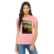 Load image into Gallery viewer, DinoEncounters Carnataurus Augmented Reality Dinosaur Women's Fitted T-shirt