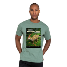 Load image into Gallery viewer, DinoEncounters Parasaurolophus Augmented Reality Dinosaur Men&#39;s T-shirt!
