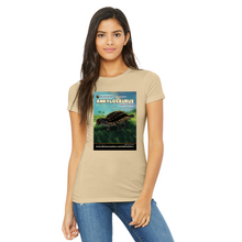 Load image into Gallery viewer, DinoEncounters Ankylosaurus Augmented Reality Dinosaur Women's Fitted T-shirt