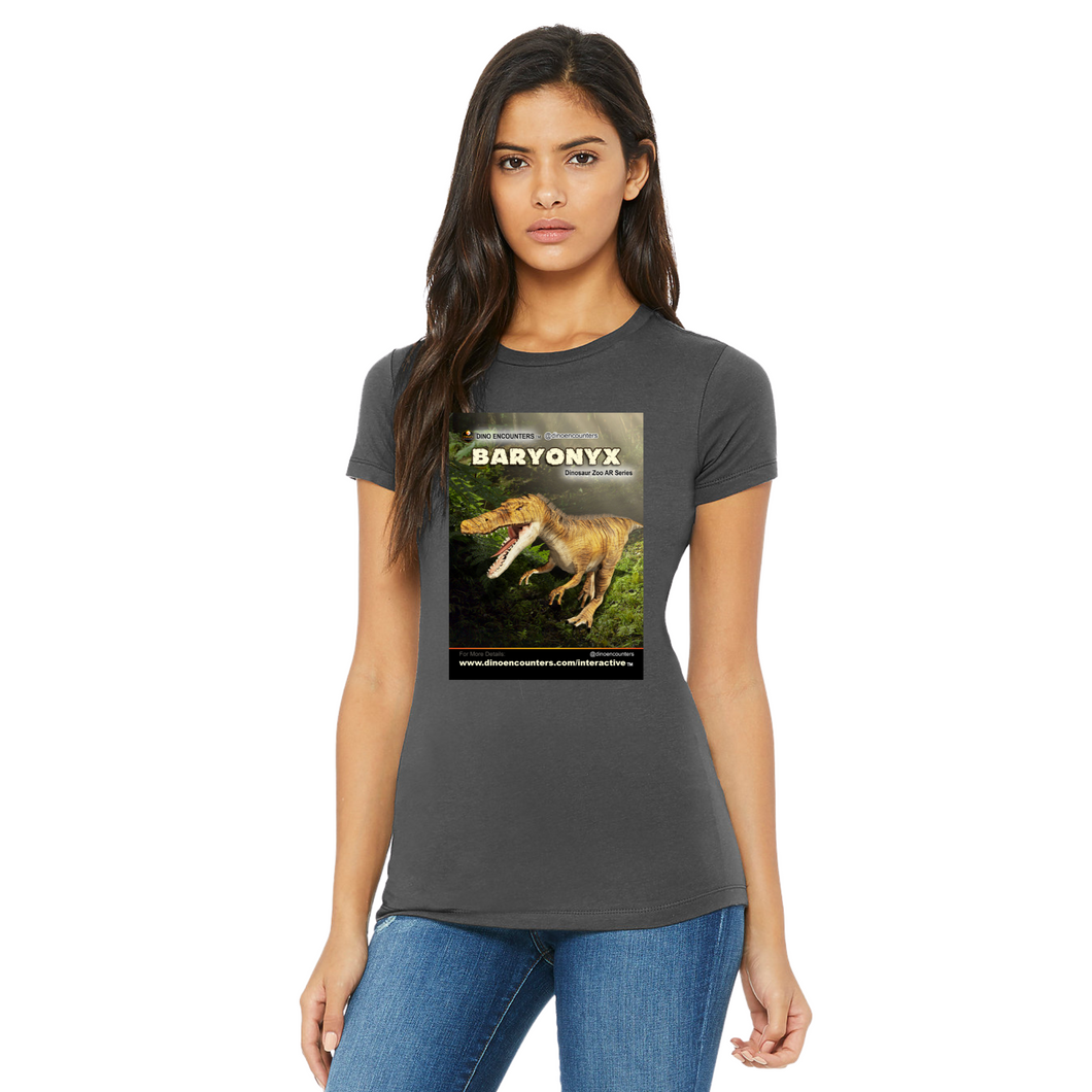 DinoEncounters Baryonyx Augmented Reality Dinosaur Women's Fitted T-shirt