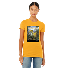 Load image into Gallery viewer, DinoEncounters Compsognathus Augmented Reality Dinosaur Women&#39;s Fitted T-shirt
