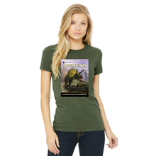 Load image into Gallery viewer, DinoEncounters Triceratops Augmented Reality Dinosaur Women&#39;s Fitted T-shirt
